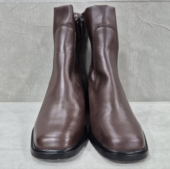 Franco Sarto Gracelyn ankle boots women's 8.5 dark brown soft leather side zip - Picture 4 of 15